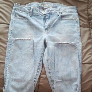 American eagle light wash skinny jeggings